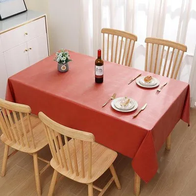 Obrázok produktu pre Vodoodpudivý obrus s kvetinovým vzorom – obdĺžnikový 140 x 300 cm – nepremokavý obrus – červený – odolný voči škvrnám