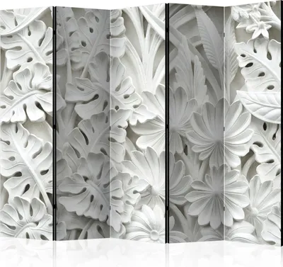 Productafbeelding van Scherm met 5 panelen, dubbelzijdig, van vliesbehang - Alabaster Garden II, 225x172 cm, patroon f-B-0038-z-c