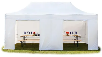 Produktbild von TOOLPORT 3x6m Aluminium Faltpavillon, inkl. 4 Seitenteile, weiß