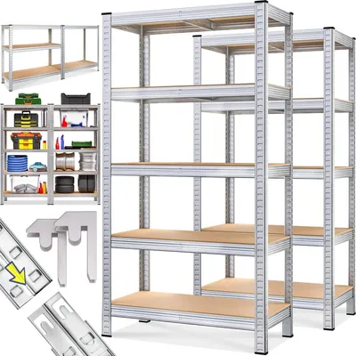 Obrázek produktu pro Sada těžkých polic, 2 ks, 180x90x40cm, nosnost 875kg