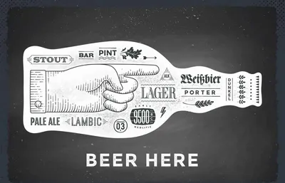 Produktbild von vianmo Holzschild 20x30 cm Beer here Flasche Bier
