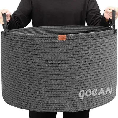 Immagine prodotto di Cesto XXL in corda di cotone grigio 55x35 cm