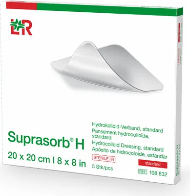 Produktbild von Suprasorb H, Hydrokolloid-Verband Standard, 20 x 20cm, Pack: 5 Stück | Packung (5 Stück)