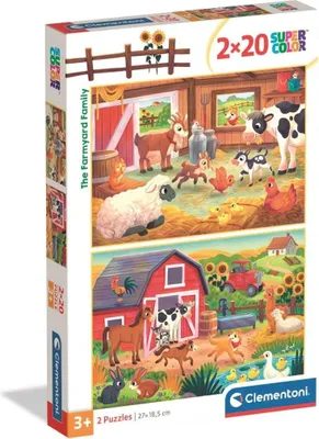 Zdjęcie produktu dla CLE puzzle 2x20 SuperKolor TheFarmyardFamily 24818