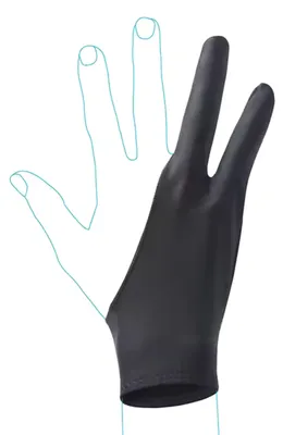 Productafbeelding van Tekenhandschoen - Geschikt voor Links & Rechts - Drawing Glove - Tablet Handschoen Tekenen - Maat M
