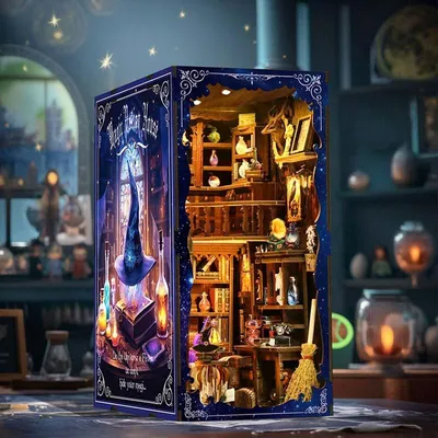 Produktbild von DIY Book Nook Magische Zaubertränke - 3D-Puzzle - 334 Teile - Miniaturhaus - mit LED-Licht