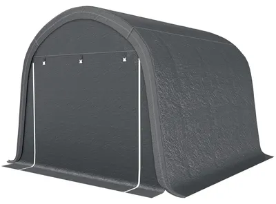 Image de Abri de jardin en bâche Outsunny 3 x 3 m avec protection UV et deux portes roulantes, gris