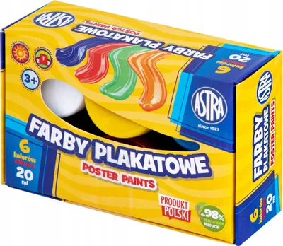 Image de ASTRA Creative Poster Paints - 6 couleurs intenses dans un emballage pratique de 20 ml  Idéale pour la créativité des enfants et les projets artistiques