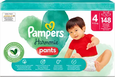 Image de Pampers Harmonie Pants Taille 4 – 148 culottes-couches – 9 kg-15 kg – Pack économique