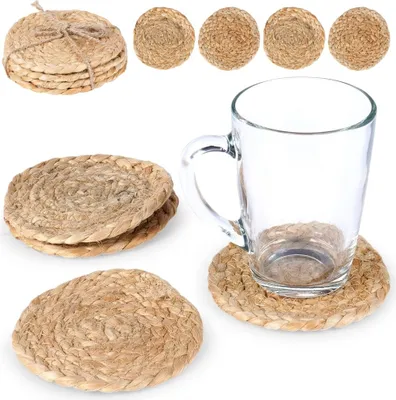 Immagine prodotto di Sottobicchieri per tazze Sottobicchieri per tazze naturale set di 4 10 cm