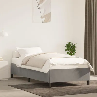 Produktbild von Ankonbej Bettgestell Hellgrau 100x200 cm Samt