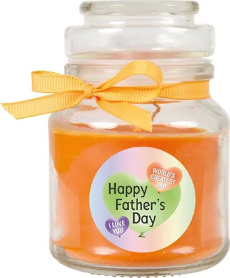 Produktbild von Duftkerze im Bonbonglas zum Vatertag, Duft: Honigmelone ( Orange ), 120g - Brenndauer bis zu 30 Stunden