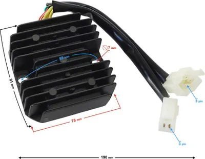 Produktbild von Spannungsregler für Hyper 125 E5, 81x78mm, 6 Pins, mit Kühlkörper