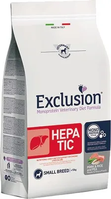 Produktbild von Exclusion Hepatic Schwein, Reis & Erbse Small 2 kg