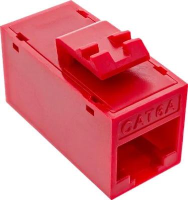 Produktbild von InLine Keystone RJ45 Buchse/Buchse, ungeschirmt, Cat.6A, 8er Pack, rot, Rot, U/UTP (UTP), 21 mm, 31 mm, 15 mm, 4 g