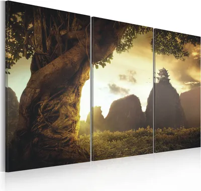 Produktbild von Modernes Wandbild 020112- 3 (120x80) - 3 Teilig Bilder Fotografie auf Vlies Leinwand Foto Bild Dekoration Wand Bilder Kunstdruck Landschaft Abstrakt