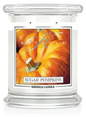 Produktbild von Kringle Candle Sugar Pumpkins, Duftkerze, mittelgroß, 2 Dochte (411g)