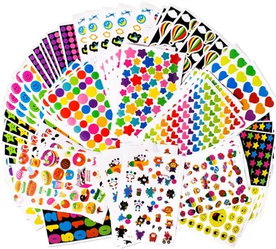 Obrázok produktu pre Nálepky pre deti, farebné, vhodné na scrapbook, na kreatívne projekty, ako darček k narodeninám, na detské oslavy, ako odmena