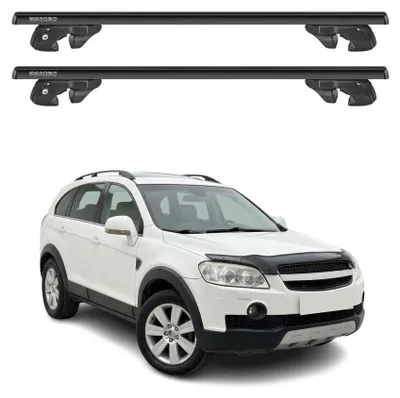 Produktbild von Dachträger für Chevrolet Captiva / Opel Antara 2006-2016 Alu 90kg Schwarz 2x, KI-generiertes Bild