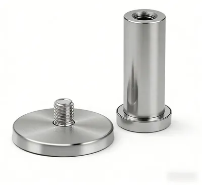 4er-Set Wandhaken Edelstahl silber 53 mm