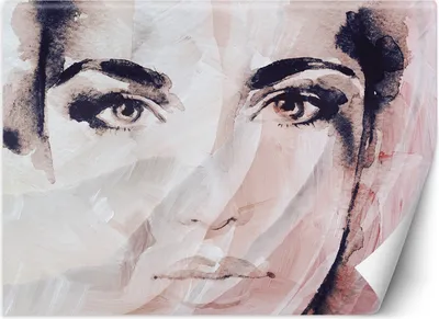 Produktbild von Vlies fototapete Frau Porträt Gesicht 350x245 cm Feeby Lila inkl. Kleber einfache Montage