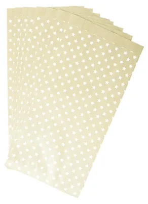 Produktbild von Clairefontaine Pkg 50 Geschenktüten Kraft, 15x31+6cm, Sterne Kartonbraun 394107C