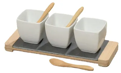 Produktbild von Servierschalen Set 7tlg Porzellan Servierplatte weiß