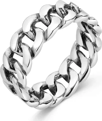 Produktbild von MATERIA by Matthias Wagner Panzerkette Ring breit 925 Sterling Silber Uni Größen 54 bis 67 SR-60