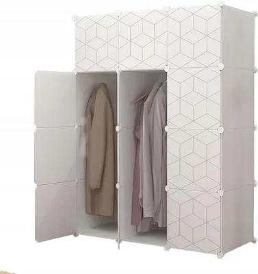Produktbild von Modularer Kleiderschrank Geometrisch Weiß Regale Kleiderständer Xxl