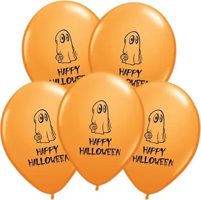 Produktbild von Luftballons mit HALLOWEEN-GEIST-Aufdruck - 5 Stk.