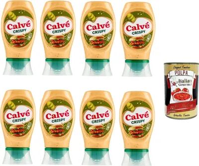 Produktbild von Calvé Salsa Crispy Knusprige Calvé-Sauce 8x 250ml + Italian Gourmet polpa 400gr