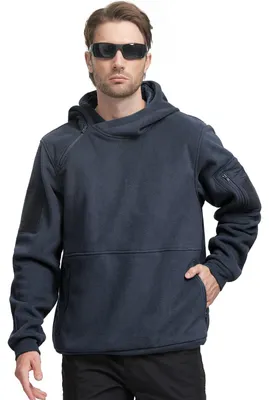 Immagine prodotto di Omgoods - Felpa con cappuccio da uomo - Blu scuro