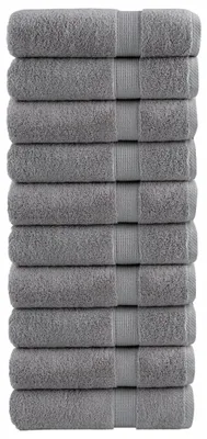 Image de vidaXL Serviettes de douche SOLUND Premium, lot de 10, gris, 70 x 140 cm, 600 g/m²