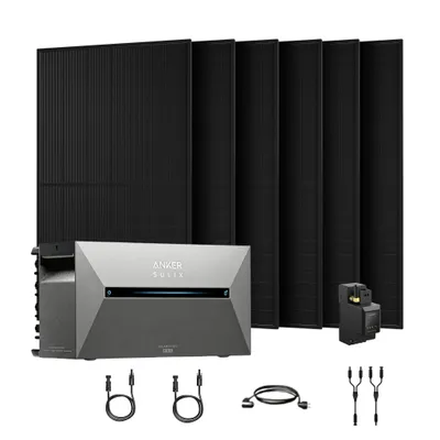 Produktbild von Powerness® Balkonkraftwerk mit Speicher, Anker SOLIX Solarbank 3 E2700 Pro mit 6x 500W Bifazial Solarmodule und Anker Smart Meter & MC4-Kabel, 0% VAT