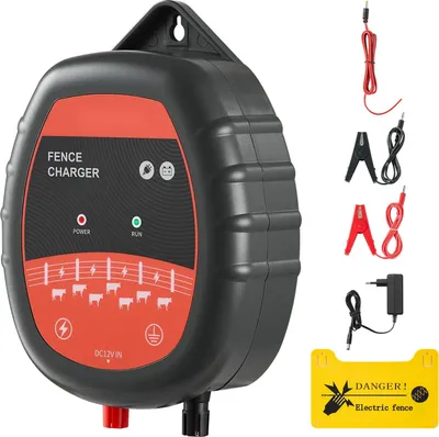 Immagine prodotto di Energizzatore per recinti di pascolo - Energizzatore per recinti elettrici AC/DC - 10 kV - 1 J - Lunghezza del recinto fino a 3 km - Display a LED - Funzionamento a rete e a 12 V - Per la difesa di bestiame, pollame e selvaggina