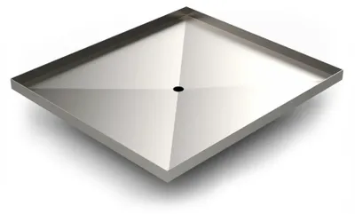 Produktbild von HAF Ideal Eichenwald Edelstahl Ablaufwanne 845x755 mm | Robuster & rostfreier Wasserablauf für WPC Bodenplatte der Solar Gartendusche von Ideal