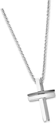 Produktbild von Lotus LS1984/1/1 Herren Collier Kreuz Edelstahl Silber schwarz 50 cm