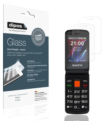 Produktbild von 2x Schutzfolie für Maxvi E10ds matt - Anti-Shock 9H Folie dipos Glass Kunststoffglas
