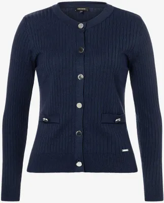 Produktbild von Damen Strickjacke aus Rippenstrick in Dunkelblau