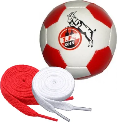 Produktbild von 1. FC Köln Softball Knautschball Ø 10 cm + 2 Paar Fan-Schnürsenkel 1# 3#
