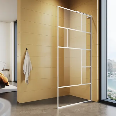 Immagine prodotto di SONNI 100x200cm, bianco Schermo doccia, doccia walk in, NANO 6 mm ESG, facile da pulire, cabina doccia in vetro