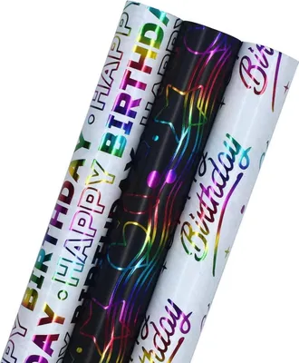 Obrázok produktu pre 3 rolky baliaceho papiera 43 cm x 3 m narodeninový vianočný svadobný, viacfarebný