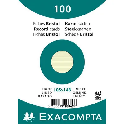Produktbild von Exacompta Karteikarte 10849SE DIN A6 liniert grün 100 St./Pack.