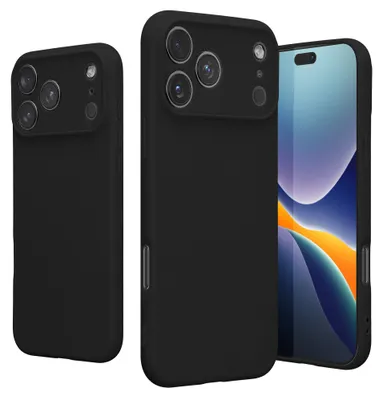 Produktbild von kwmobile Hülle kompatibel mit iPhone 17 Pro Max Hülle - Weiche und schlanke TPU Silikon Handyhülle - Stoßabsorbierendes Flexibles Case - Schwarz matt
