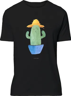 Produktbild von Mr. & Mrs. Panda Tshirt Kaktus Hut - Schwarz - Geschenk, Weltreise, oberteil, Reisen, Kakteen, S T-Shirt, Städtetrip, Spruch, mit, Shirt