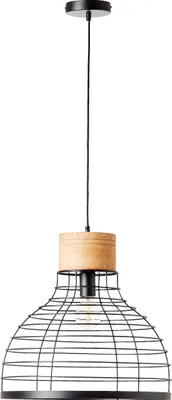 Produktbild von Hängelampe Ø 47 cm, 135 cm Höhe, E27, max. 52 W, Metall/Holz
