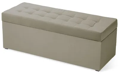 Produktbild von MG Design Polsterhocker Grau 45x120 cm - Stauraum 140L, bis 300 kg belastbar, pflegeleicht, matt, für Wohnzimmer & Flur