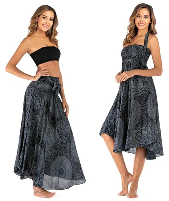 Immagine prodotto di Elzusha - Gonna lunga da donna con top a halter