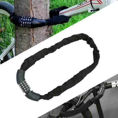Produktbild von Jiubiaz Fahrradschloß 90cm Fahrradschloss Ketten-Schloss Zahlenschloss schwarz