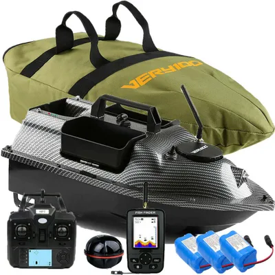 Produktbild von 500M GPS Kabellos Fischerköder Boot Köderboot GPS Futterboot LCD Anzeige Fischfinder mit Sonar Sensor Tragetasche Ersatzbatterie